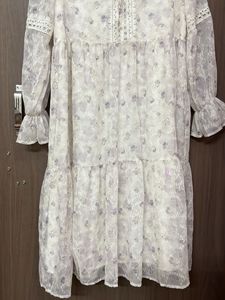 Branded pure chiffon Floral Print Midi Dress