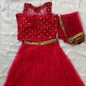 Pink flared lehenga choli set
