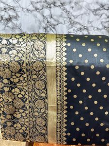 Elegant Black and Gold Brocade Fabric