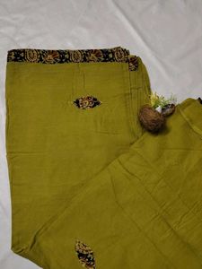 Elegant Olive Green Saree