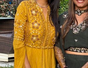 Yellow handwork gown Gow
