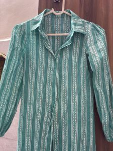Green Striped kurti