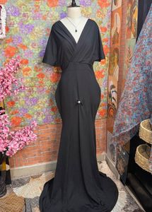 mermaid black maxi dress