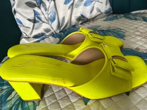 Neon Yellow Slide Sandals