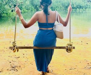 Stylish Blue Two-Piece Set