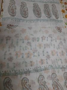 White Paisley Print Dupatta