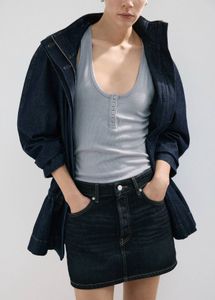 Dark Wash Denim Mini Skirt