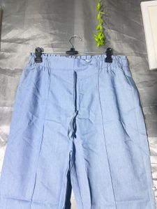 Light Blue Elastic Waist Pants