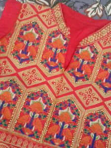 Vibrant Orange Embroidered Lehenga Set
