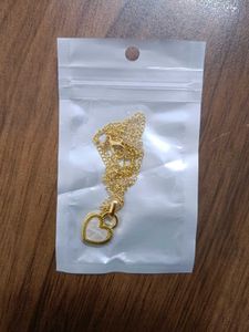 Gold Heart Necklace with Mother of Pearl