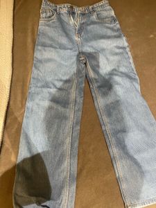 Wide Leg Light Wash Denim Jeans