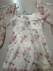 Floral Lace Puff Sleeve Dress