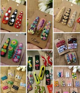 Handmade Embroidered Hair Clips Set