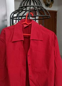 Classic Red Button-Up Shirt