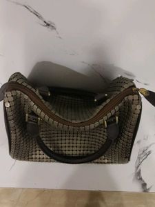 Unique Sequin &amp; Leather Handbag