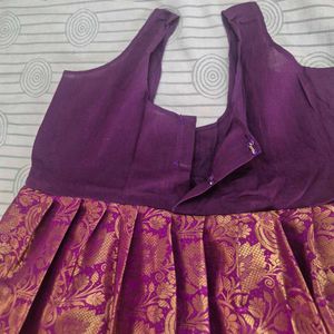 Purple &amp; Gold Silk Lehenga Choli - New