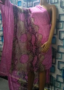 Elegant Pink Printed Dupatta contrast