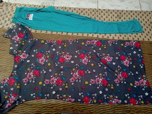 Floral Print Kurta with Leggings