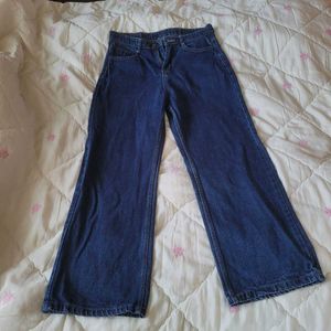 Blue Wide Leg Denim Jeans