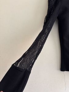 Black Lace Sleeve Top