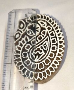 Wooden Paisley Print Block