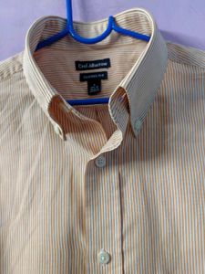 Men's Short Sleeve Striped Button-Down Shirt
