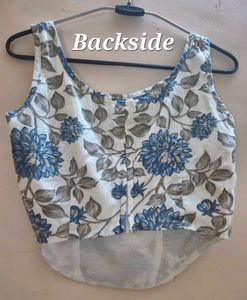 Cotton Floral Print Corset Top