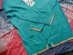 Teal V-Neck Cardigan