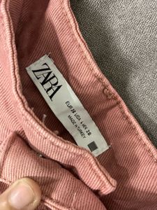 ZARA Dusty Pink Wide Leg Denim Jeans