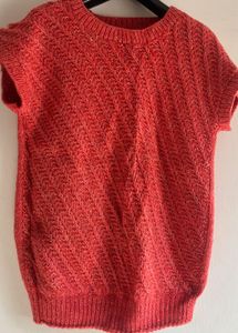 Unisex Red Half Sleeve Sweater