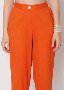 Chic Rust Solid Fit Trouser
