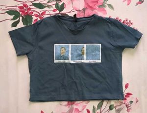 Van Gogh Art cropped tee