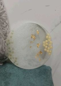 Elegant Resin Coasters with Pearls &amp; Gold Leaf
