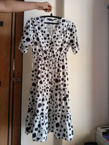 Chic Dalmation Print Midi Dress