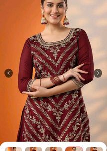 Elegant Maroon Embroidered Kurta Set