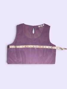 Stylish Lavender Pleated Sleeveless Top