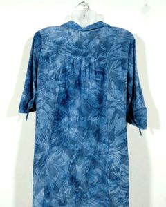 Cocomo Pastel Blue Floral Printed Collar Neck Dress (Women)