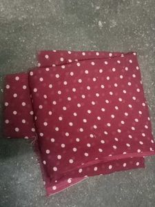 Maroon Polka Dot blouse material