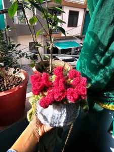 Handmade Crochet Flower Clutch Bag