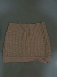 crochet knit peach mini skirt pinteresty trendy