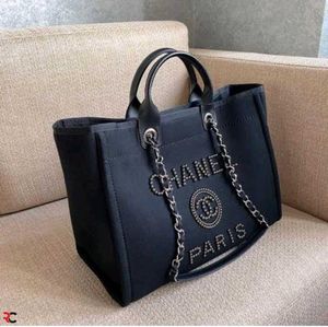 Chanel Deauville Large Size Tote 40cms with Pearls