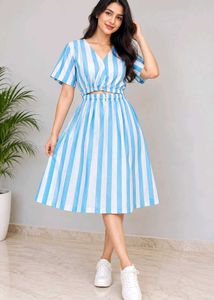 Blue & White Striped Dress
