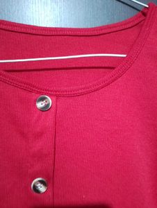 Red Ribbed Crop Top