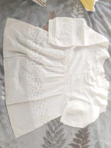 Elegant White Cotton Kurta Top