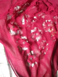 Elegant Red Chiffon Scarf