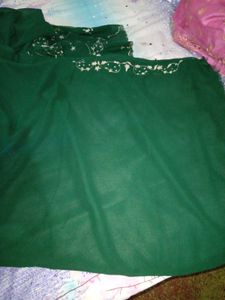 Elegant Green Embroidered Saree