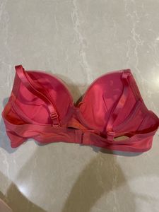 Pink Padded Bra with Bow Detail