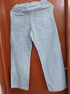 Striped Wide-Leg Jeans