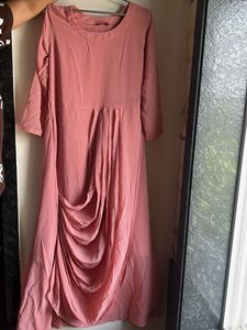 pink drape dress