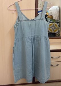 Light Wash Denim Button-Front Dress